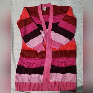 St. John's Bay Multicolor Striped Cardigan
